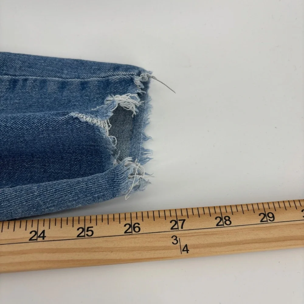 Nicole Miller Soho Jeans Women 8 Blue Distressed‎ High Rise Ankle Skinny Boho